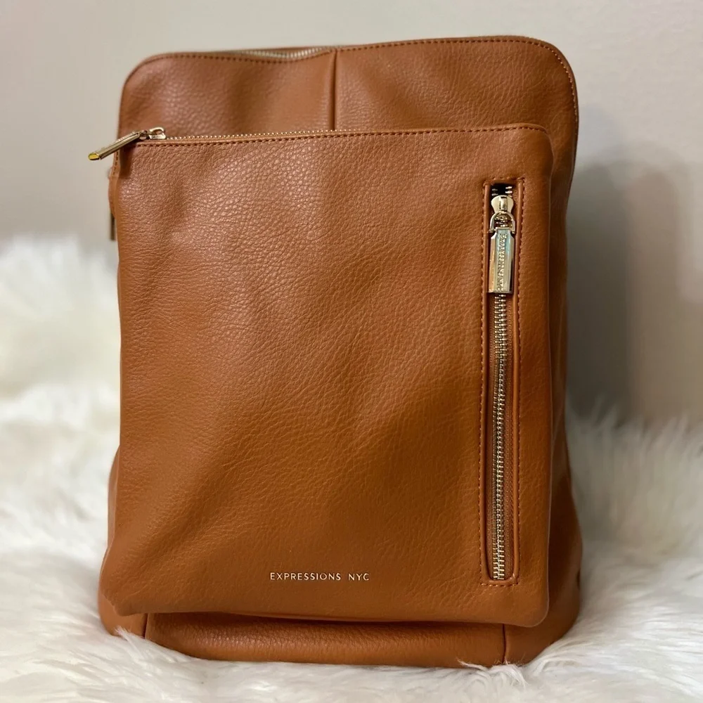 Expressions Brown Leather Men's Backpack